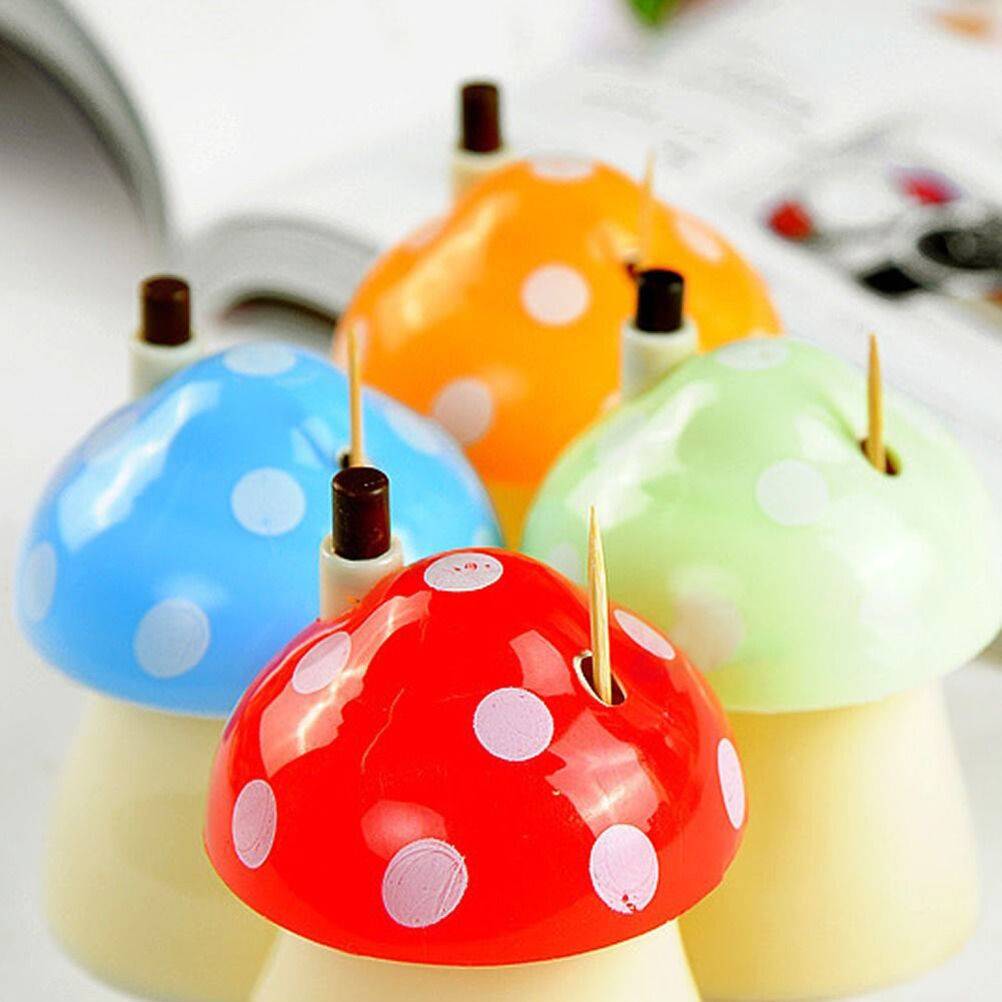 Mushroom Shape Automatic Toothpick Holder Pocket Small Toothpick Dispenser.l8