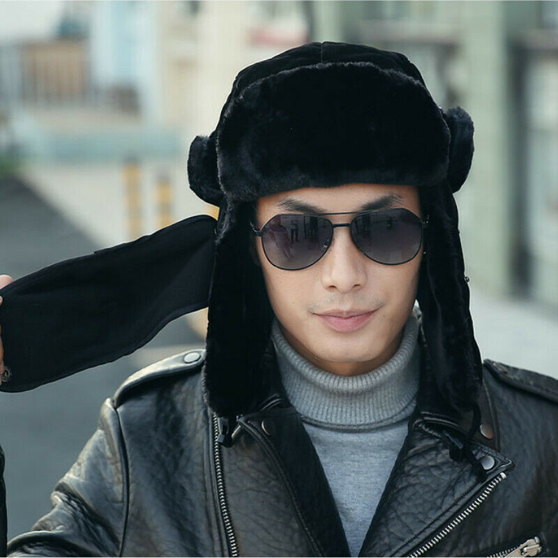 Women Men Faux Fur Trapper Hat Cap Russian Ushanka Cossack Winter Warm Unisex