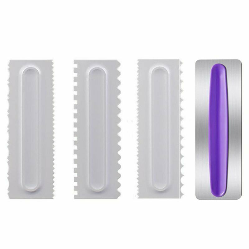 4PCS Stainless Steel Cake Scraper Smoother Edge Kitchen Decor baking toolsBDAU