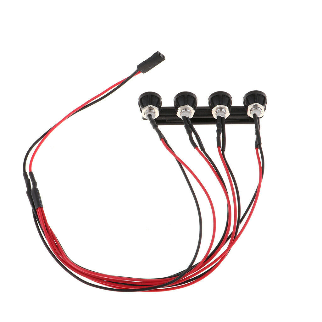 4 LED Light Bar Roof Lamp With Rack For WPL 1/16 RC Car Truck DIY Parts