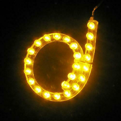 24cm Flexible Car 24-LED Strip Light- Yellow