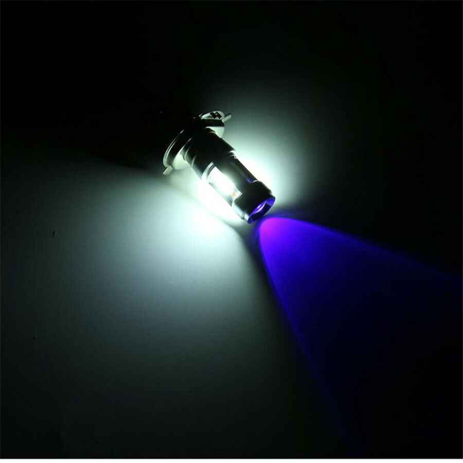 Motorcycle Headlight Bulbs BA20D Dual Colors LED COB Hi/Lo Lamp 6000 K Fog Light