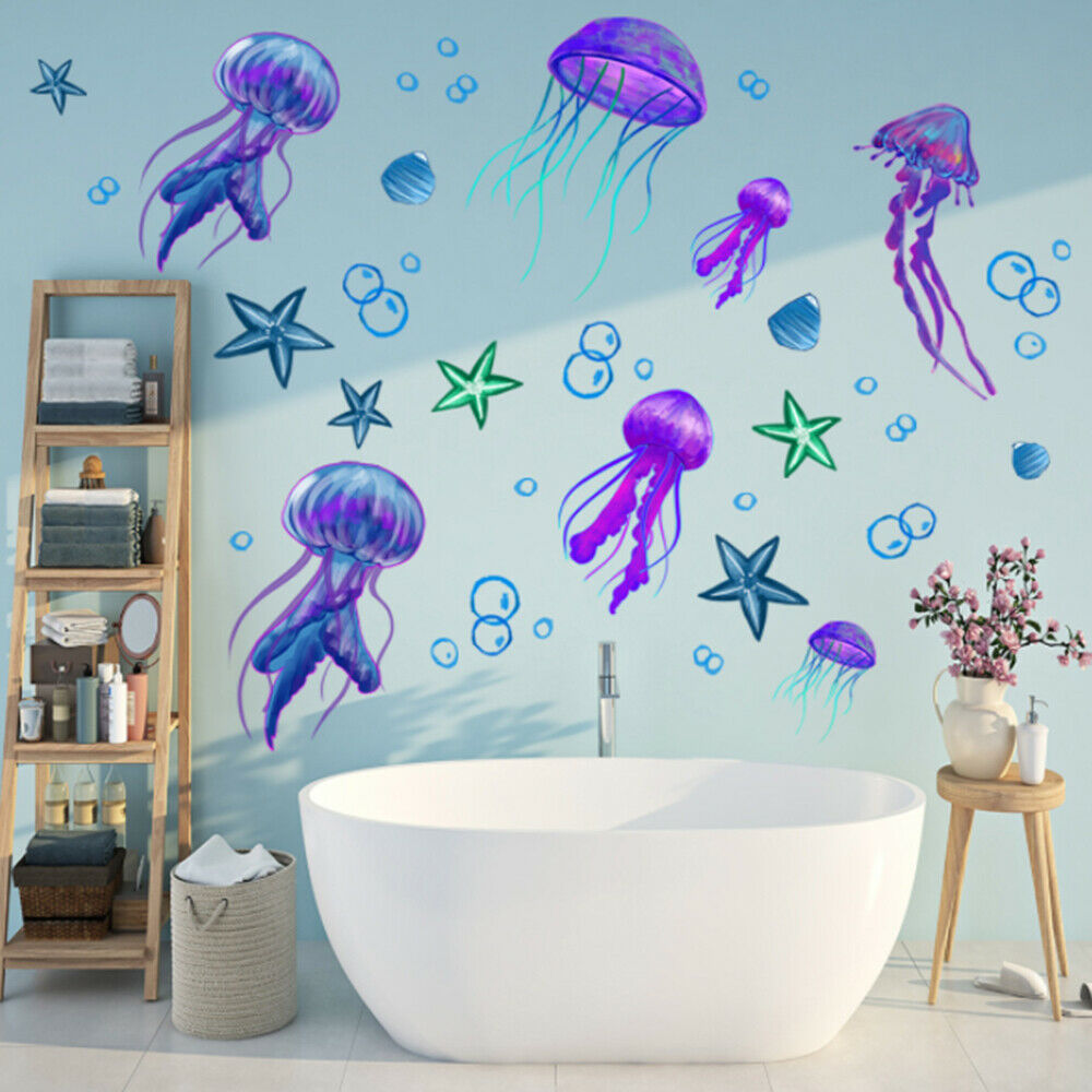 Decalmile Ocean Jellyfish Wall Stickers Under The Sea Wall Decals Bedroom Living