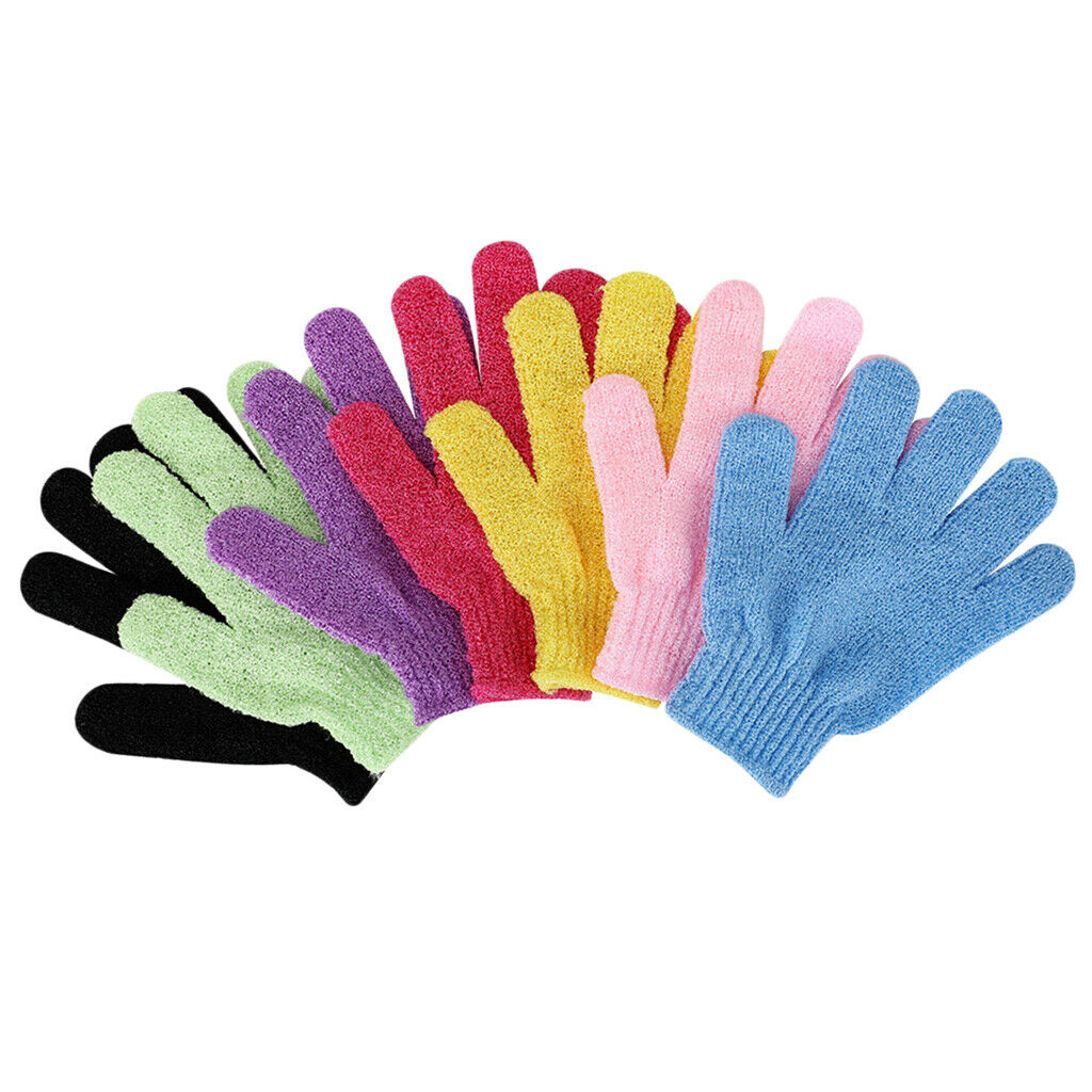 7 Pcs Shower Bath Mitts Exfoliating Body Scrub Gloves for Skin Spa Massage