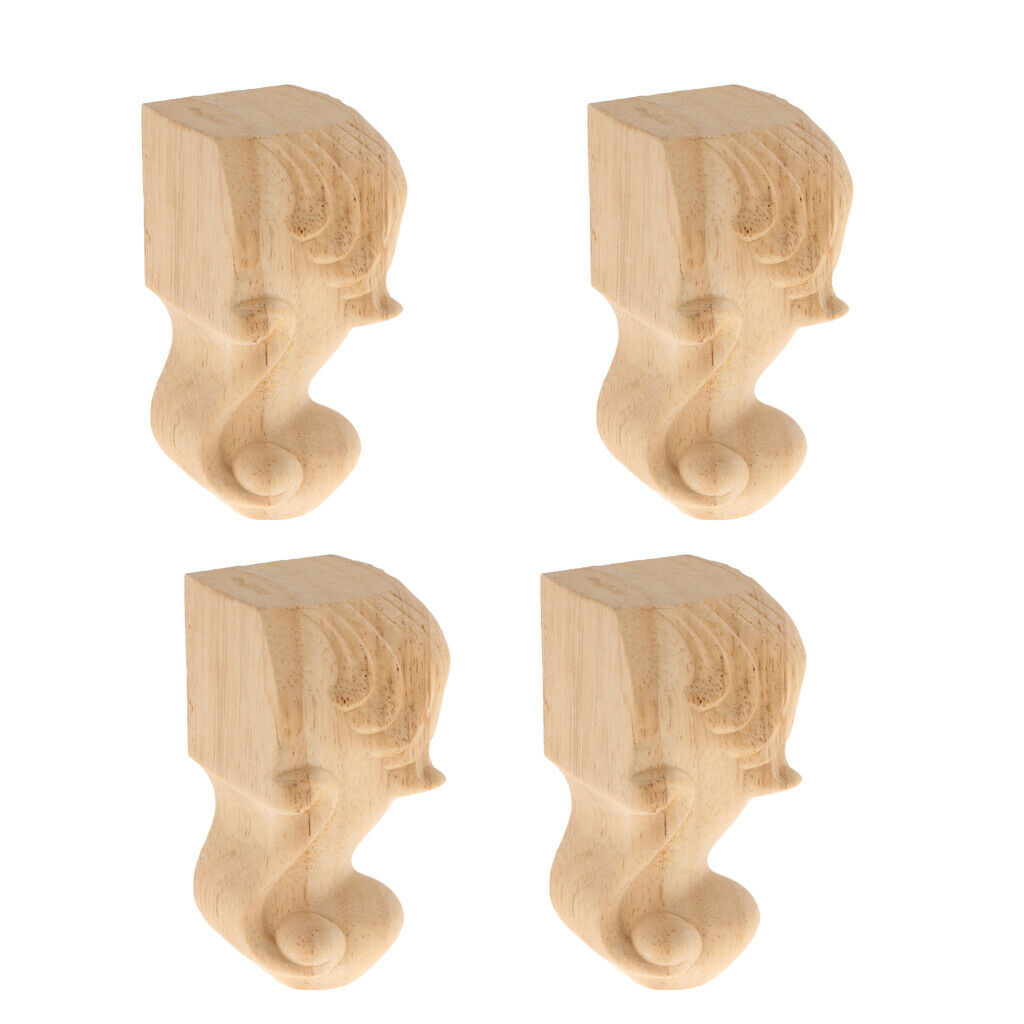 Tapered Carved Wood Furniture Sofa Leg Replacement Parts Ottoman Plinth Feet