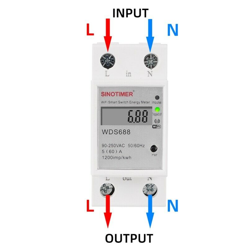Digital Electric Consumption KWh Din Rail Smart Energy Meter WiFi Power Meter U5