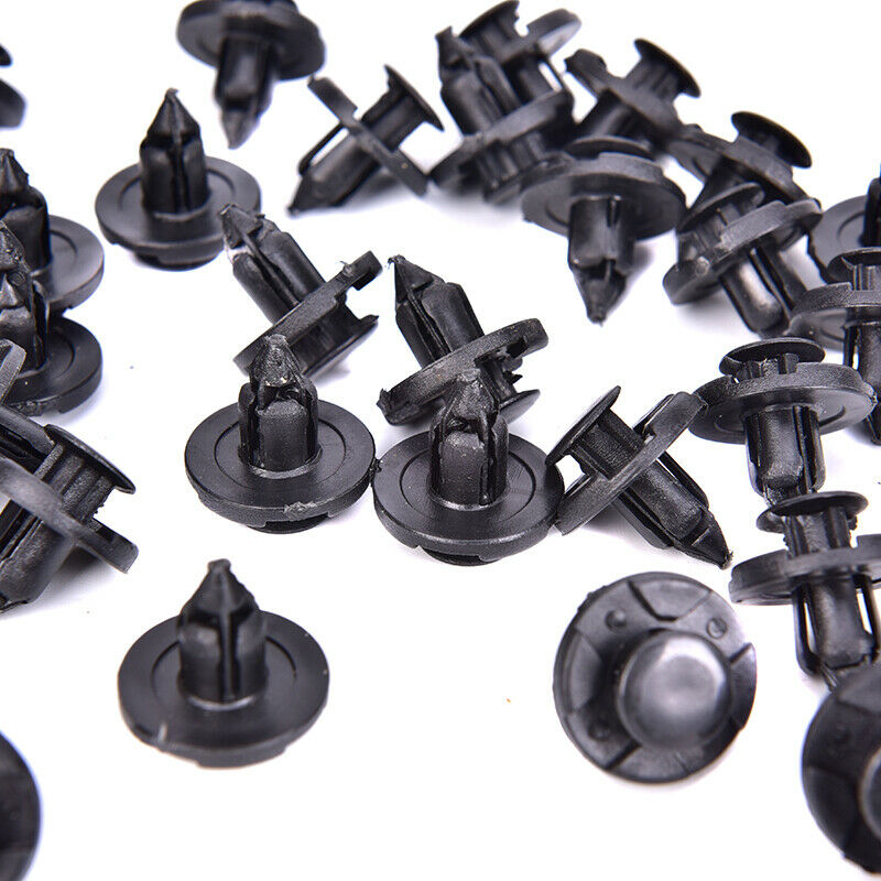 100x 8mm Plastic Rivet Fastener Mud Flaps Bumper Fender Push Clips For Ni.l8
