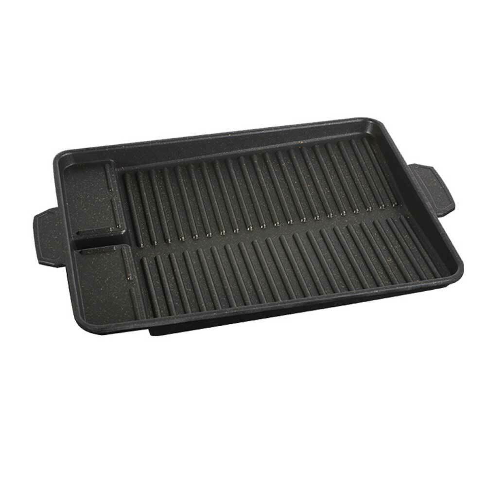 Korean BBQ Grill Pan Non-Stick Charcoal Grill Plate Butane Gas Stove Cooker LIN