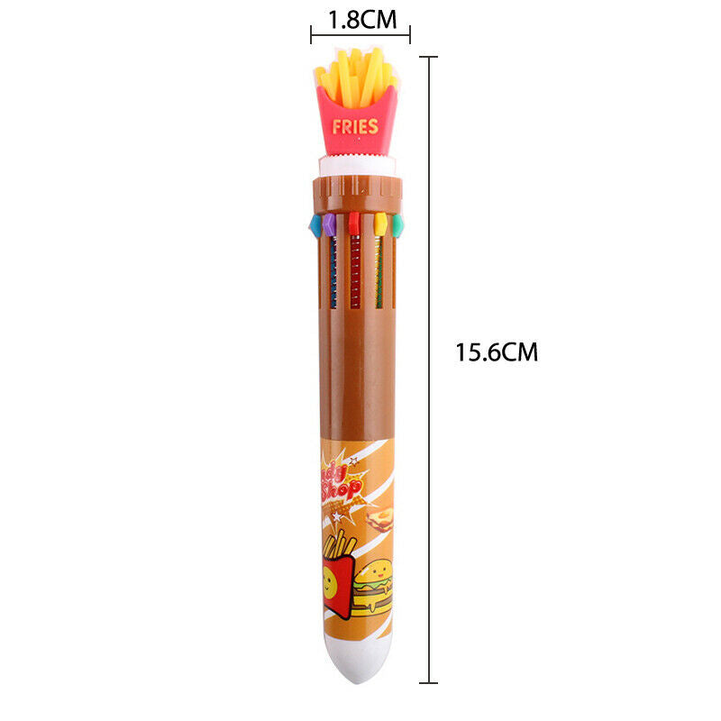 10 Colors Cute Ballpoint Pen School Office Supply Stationery Coke Burger Fr Kt