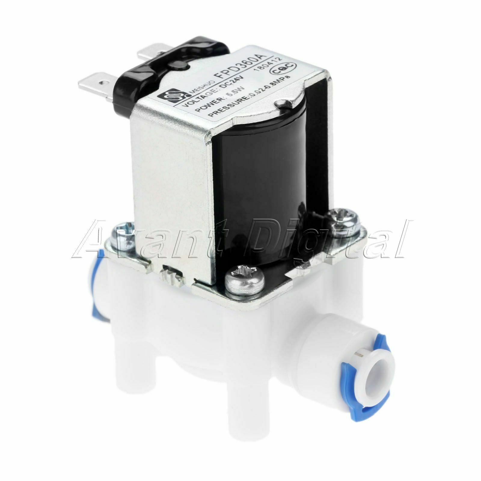 1/4" Hose 24V DC Electric RO Water System Flow Control Solenoid Valve Connection