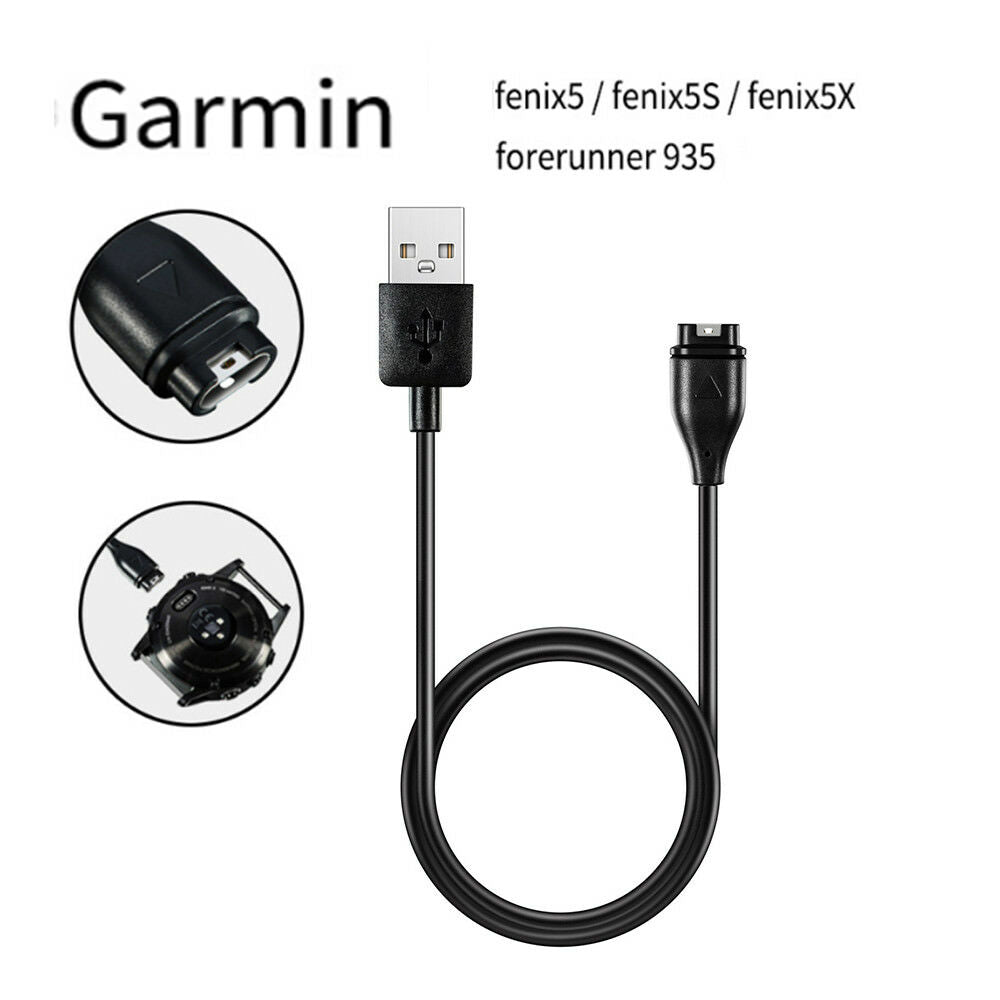 1M Black USB Charging Data Sync Cable Charger Cord Fits for Garmin Fenix5 5S 5X