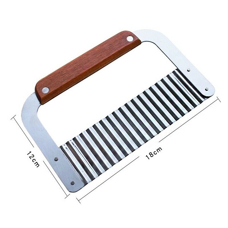 Stainless Steel Crinkle Wavy Cutter Potato Chip French Fry Slicer Kitchen Tool
