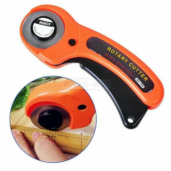 45mm Rotary Cutter Patchwork Quilters Sewing Fabric Cutting Tools + 5pcs Blades