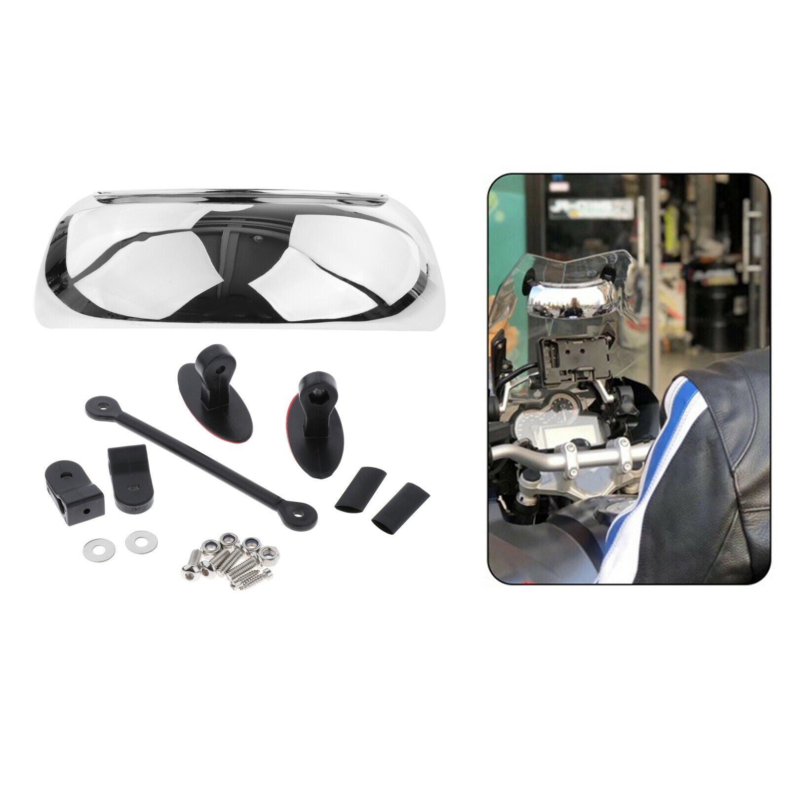 Safety Auxiliary Convex Mirror Windscreen Fits for Sports Bikes Street Bikes