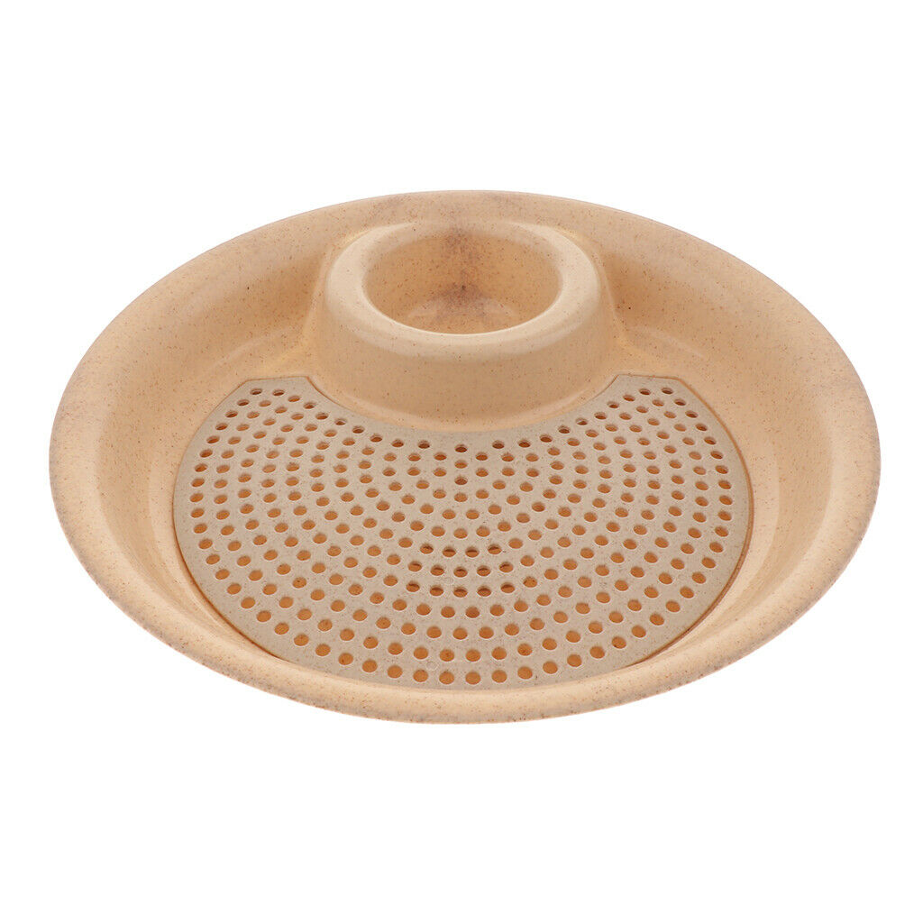Double-Layer Dumplings Plate Fruit Washing Draining Drainer Snack Tray Beige