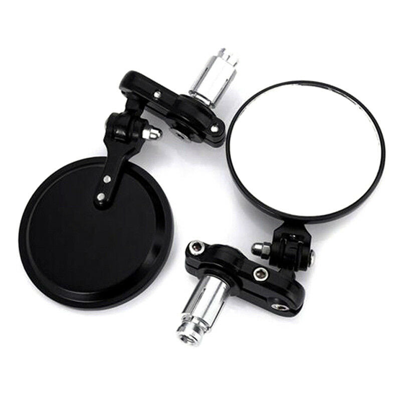 Universal Aluminum Round 7/8" Handle Bar End Motorcycle Rearview Mirror Foldable