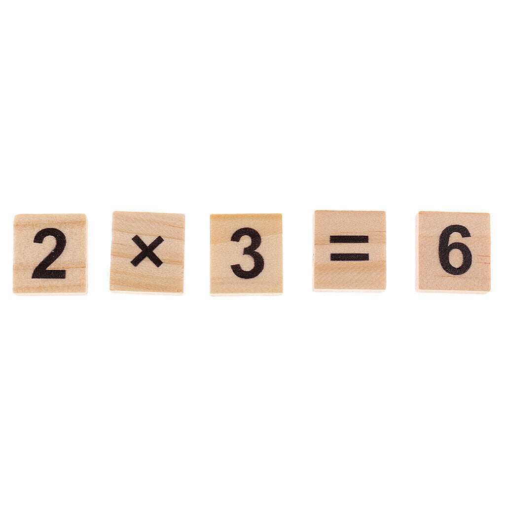 100 pieces wooden puzzles numbers tiles black letters cube blocks