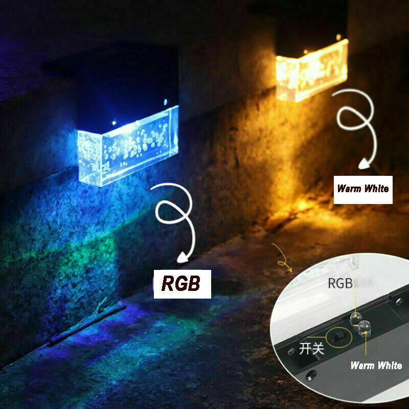 6 PACK Solar Deck Light Fence Post Light Outdoor Lighting Garden Decorative Lamp