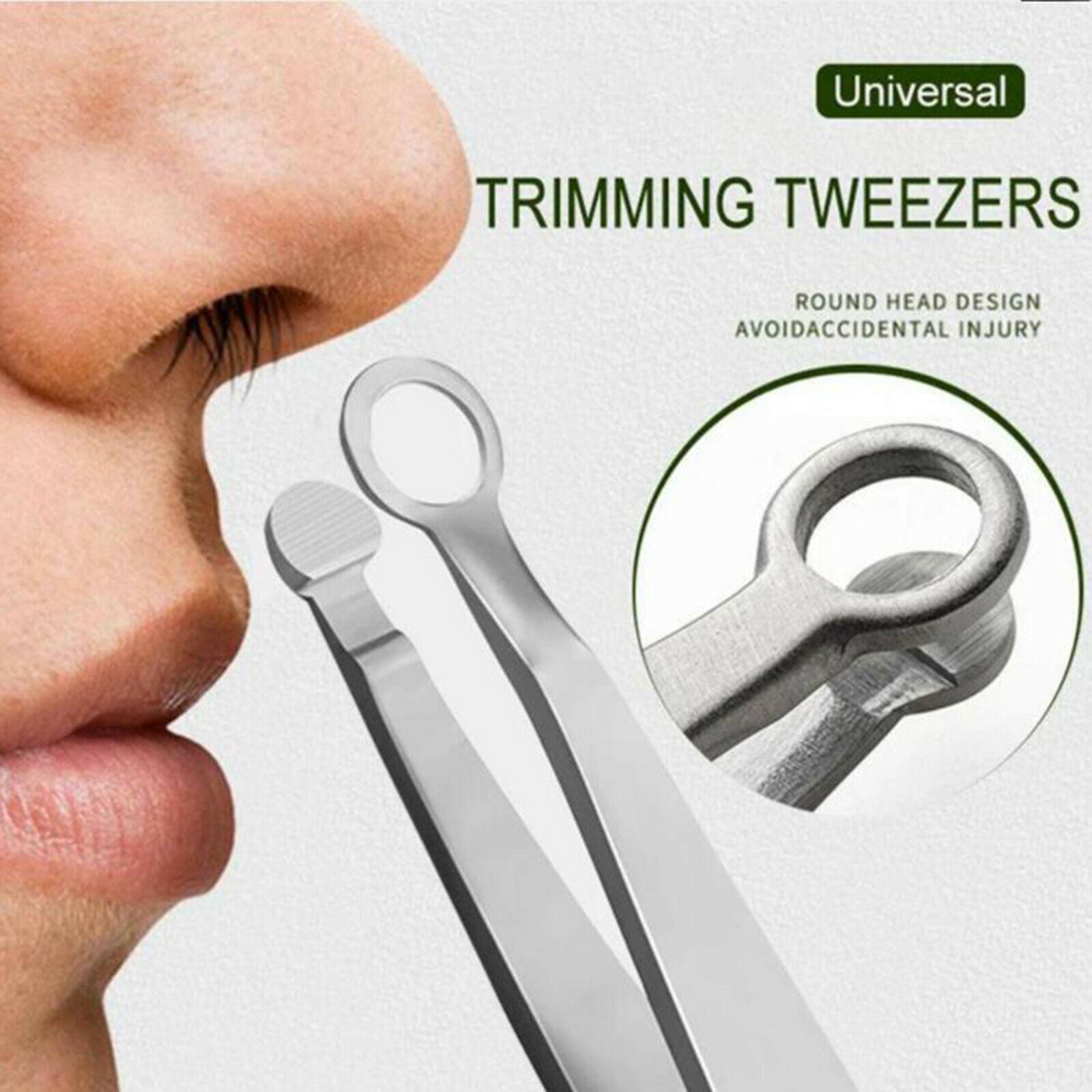 Universal Nose Hair Trimming Tweezer Safe Round Tip Design Makeup Tools