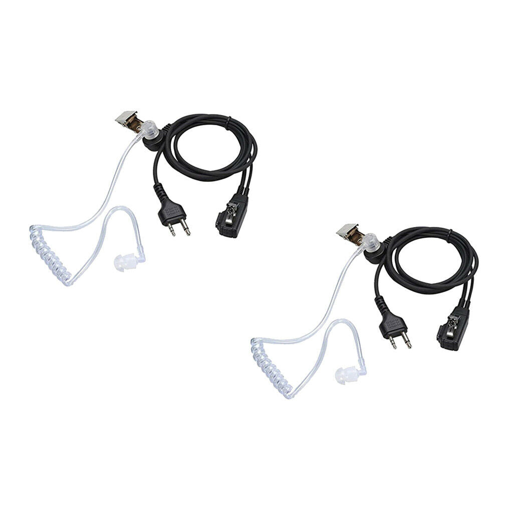 2-Pin Mic Headset Covert Acoustic Tube Earpiece Air Duct For Midland Radio