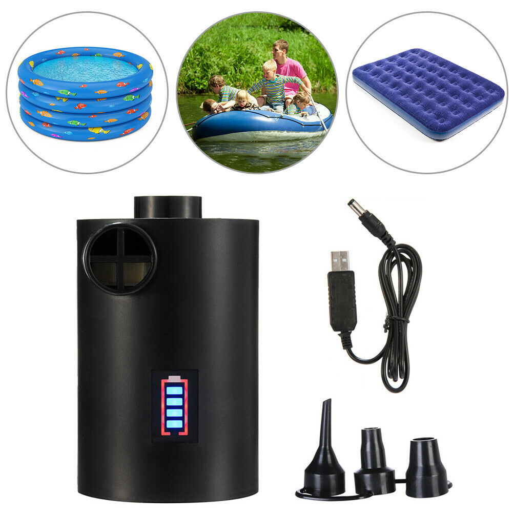 Electric Air Pump 4000mAh Rechargeable Air Compressor for Mattress Boat Pool  @