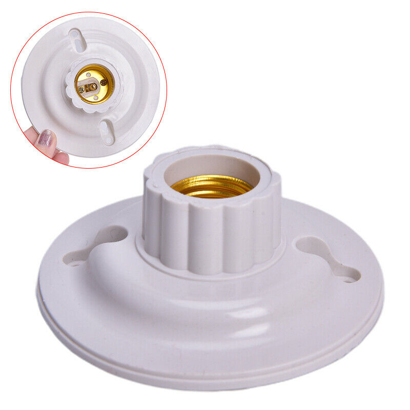 E27 LED Light Bulb Holder Round Socket E27 Base Hanging Lamp Socket Screw B  _DD