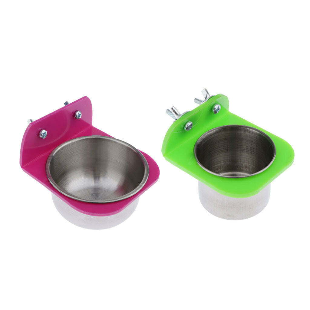 2Pieces Bird Water Feeder Small Animals Food Cup Birds Macaws Finches Mice