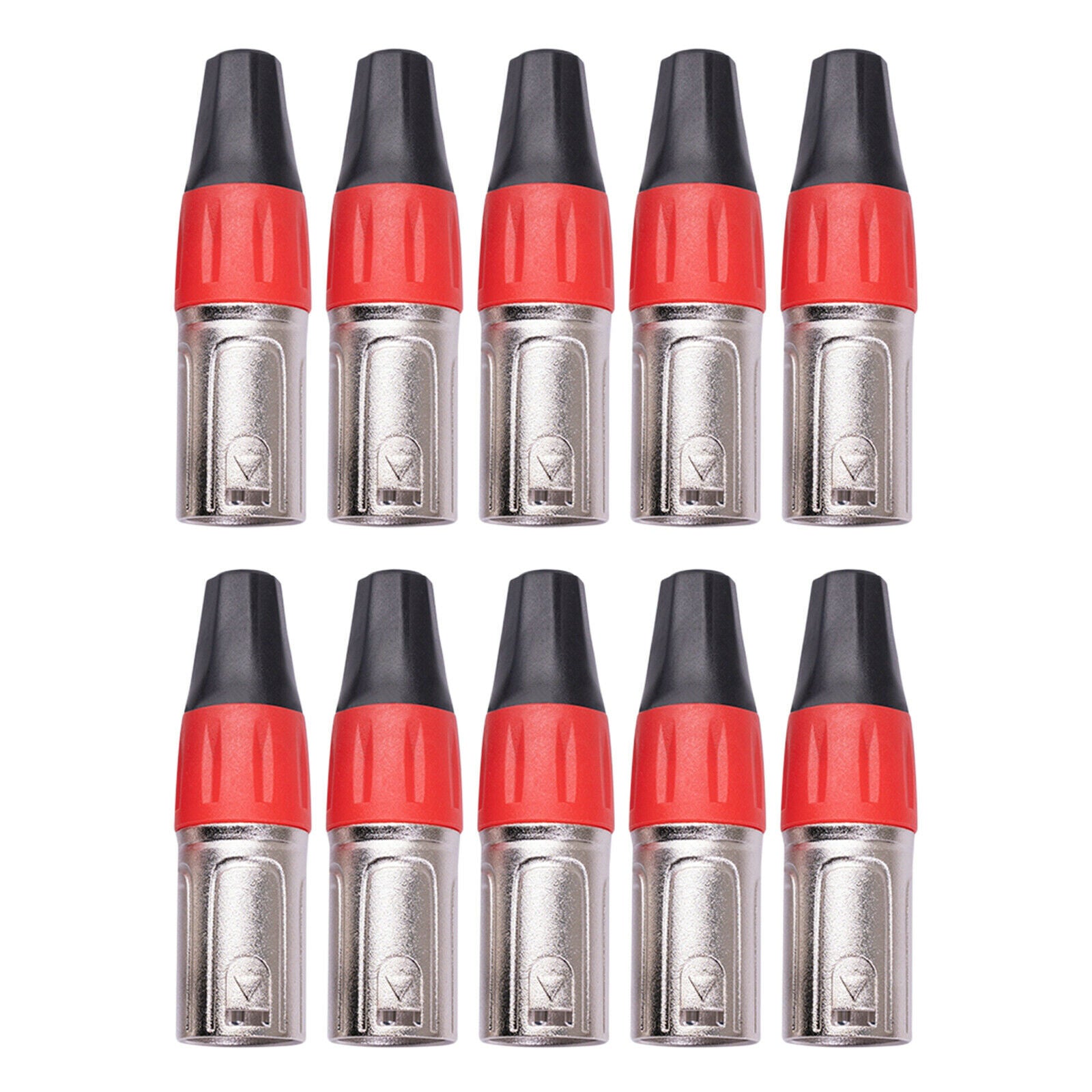 3 Pin XLR Plug Connector Male and Female Mic Cable Adapter DIY Parts Red