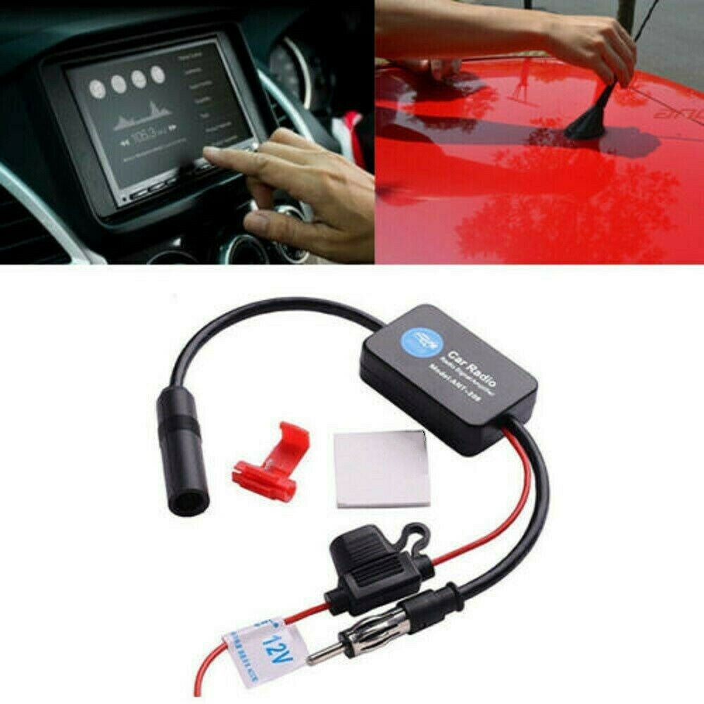Car Stereo FM/AM Radio Signal Antenna Aerial Signal Amp Booster Inline