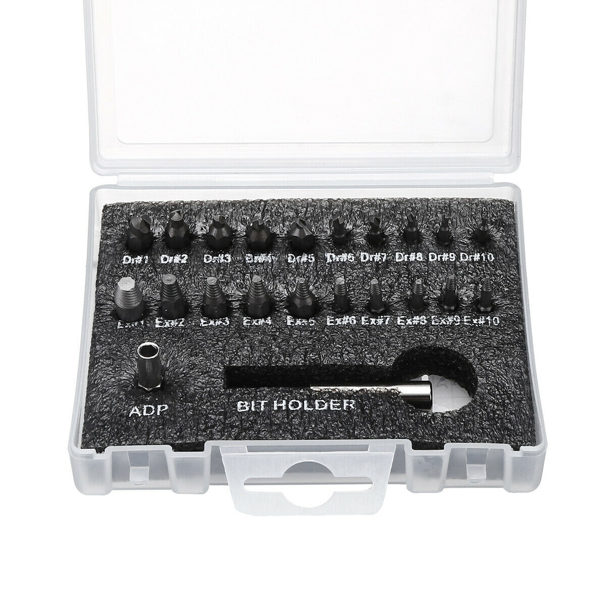 Broken Bolts, Damaged Screw Remover Tools, Peel Off Drill Bit Kit 22 Pieces