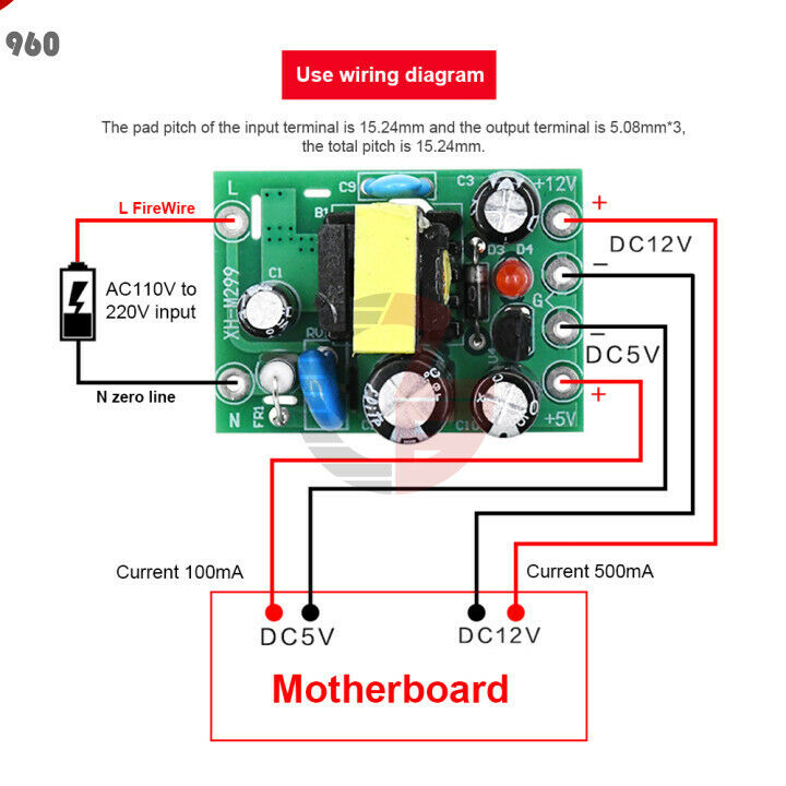 AC-DC Switching Power Supply Module Isolation PCB Board AC 110-220V DC 5V 12V