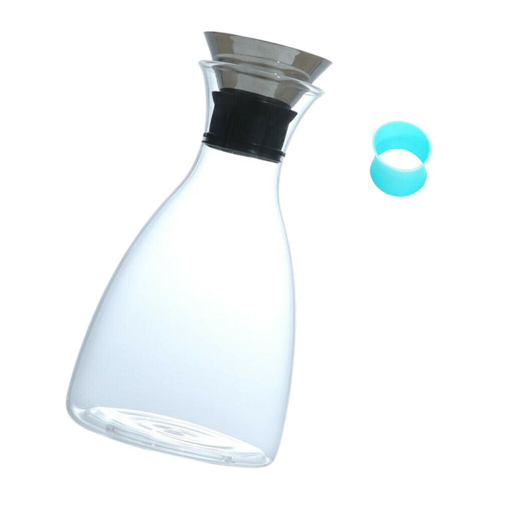 Heat Resistant Water Jug Juice Kettle Glass Wine Decanter with Filter Lid S