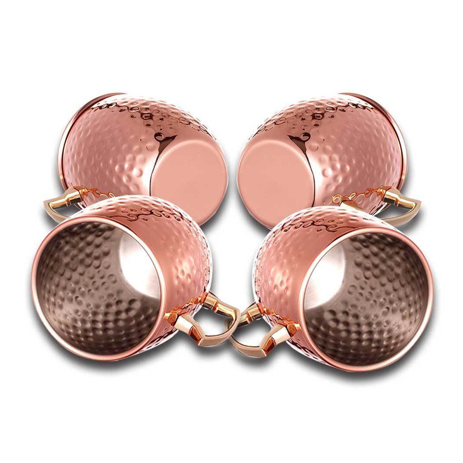 Moscow Mule Mug Cup Drinking Hammered Copper Brass Steel Gift Set 18 oz New