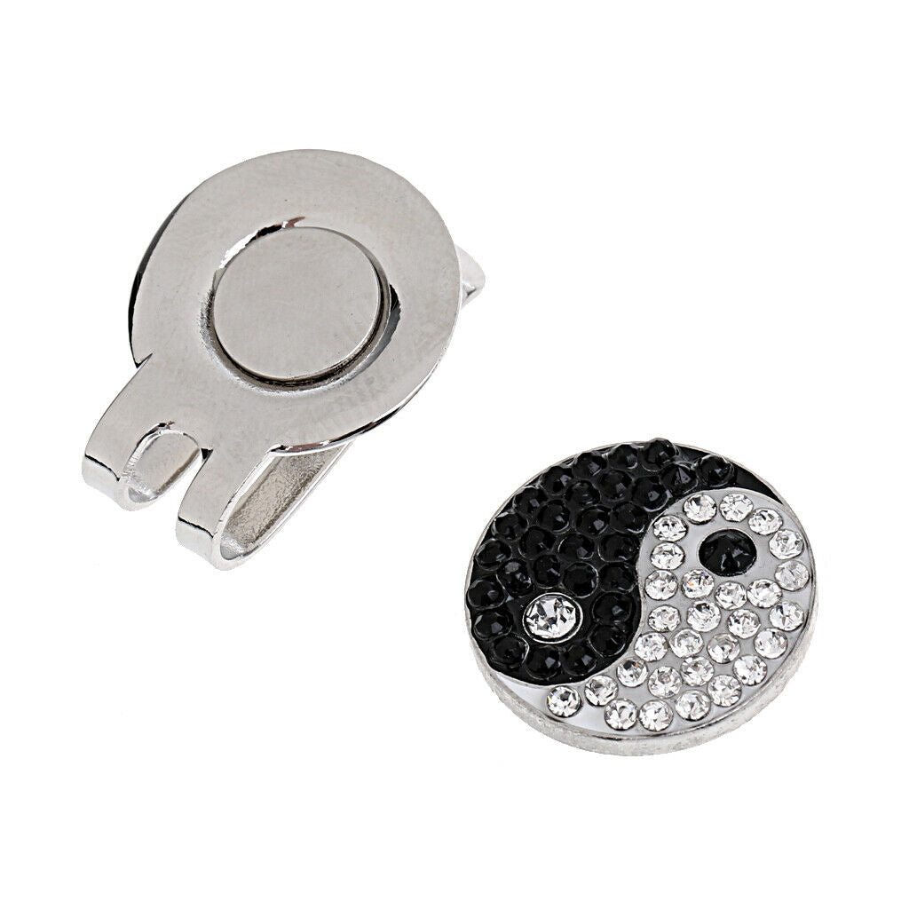 Durable Yin Yang Magnetic Hat Clip Golf Ball Marker Clip On Golf   Visor