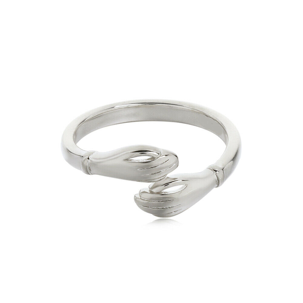 Lovers Gifts Wedding Bands Promise Open Finger Love Jewelry Adjustable Hug Ring