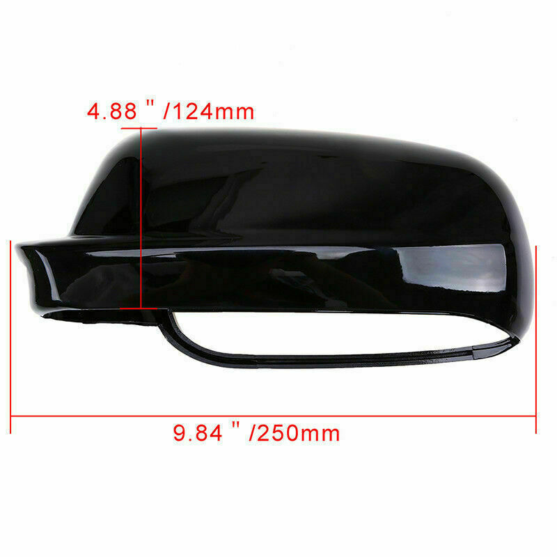 Left Door Side Gloss Black Mirror Cover Cap For VW Golf Jetta MK4 2000-2005