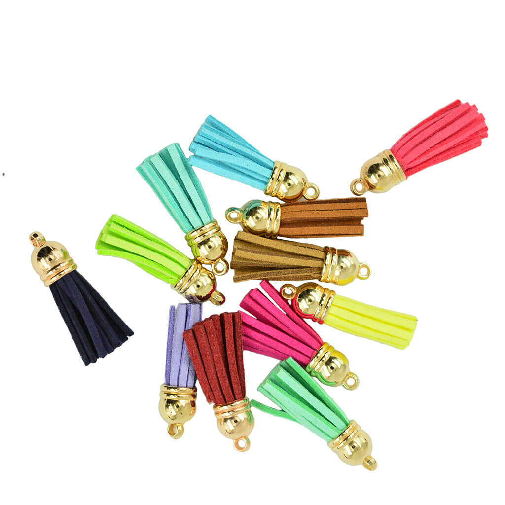 12Pcs Colorful Velvet Tassel Charms Pendants For Jewelry Bags Key Chains DIY