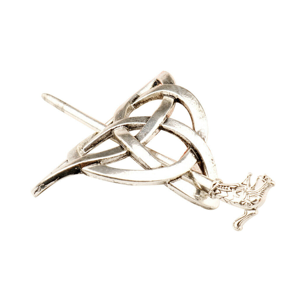 4Set Silvery Viking Hair Clip Dragon Long Hair Holder Ponytail Dating Gift