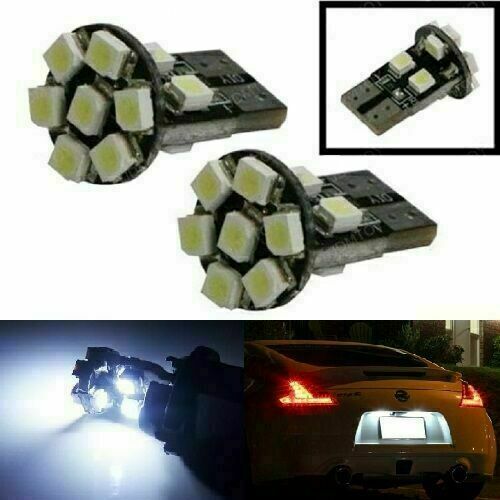 2pcs Xenon White 360° 13-SMD 168 194 2825 LED Bulbs For Car License Plate Lights