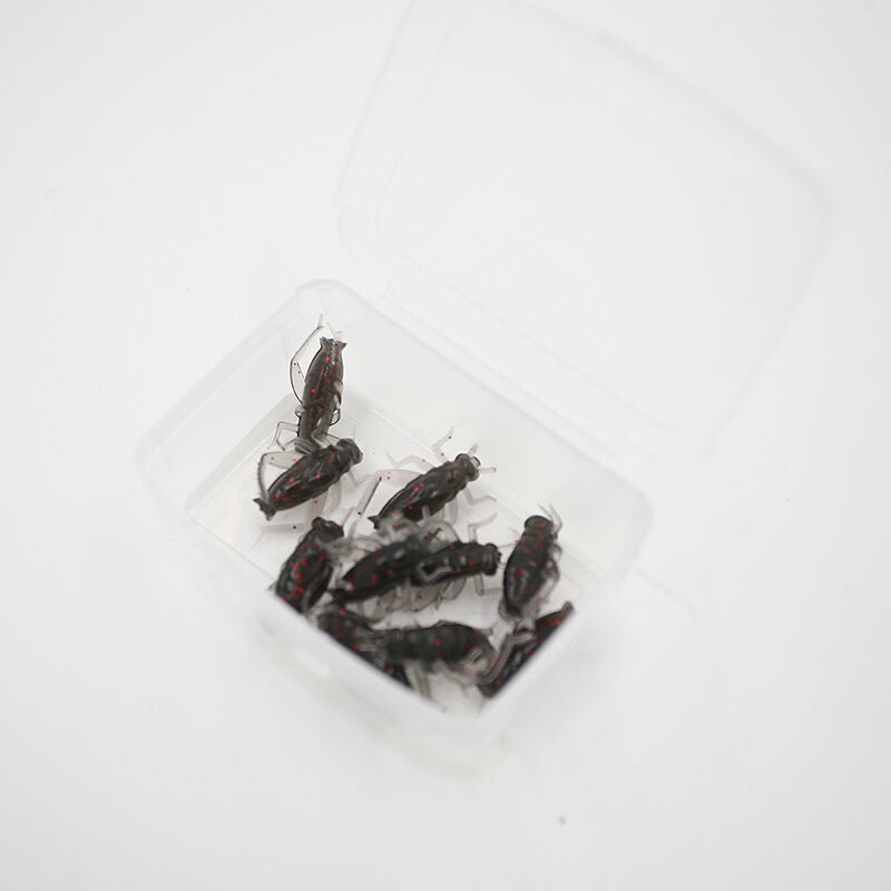 10pcs/Bag Cricket Fishing Lures Black Soft Insect Artificial Bait_DD