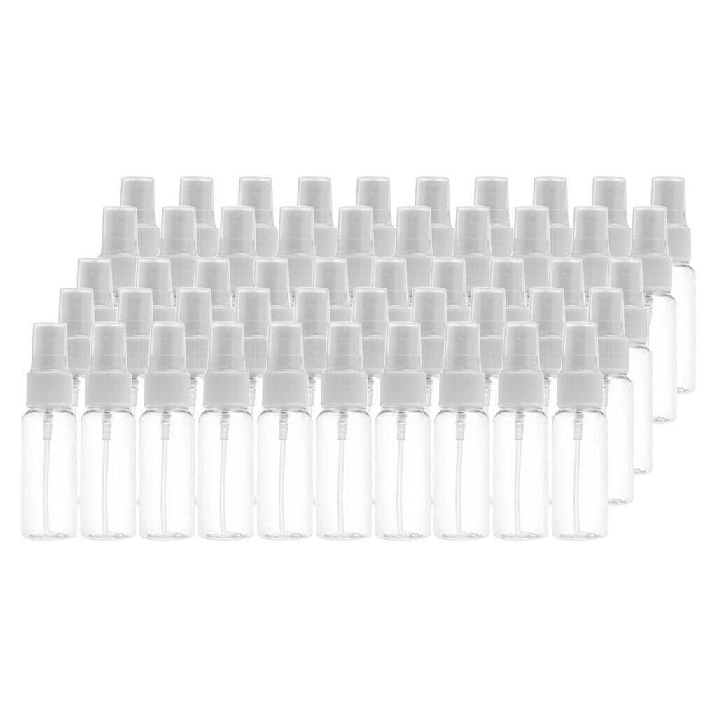 50x 30ml Spray Fine Mist Makeup Reusable Essential Oils Travel Bottles Pump