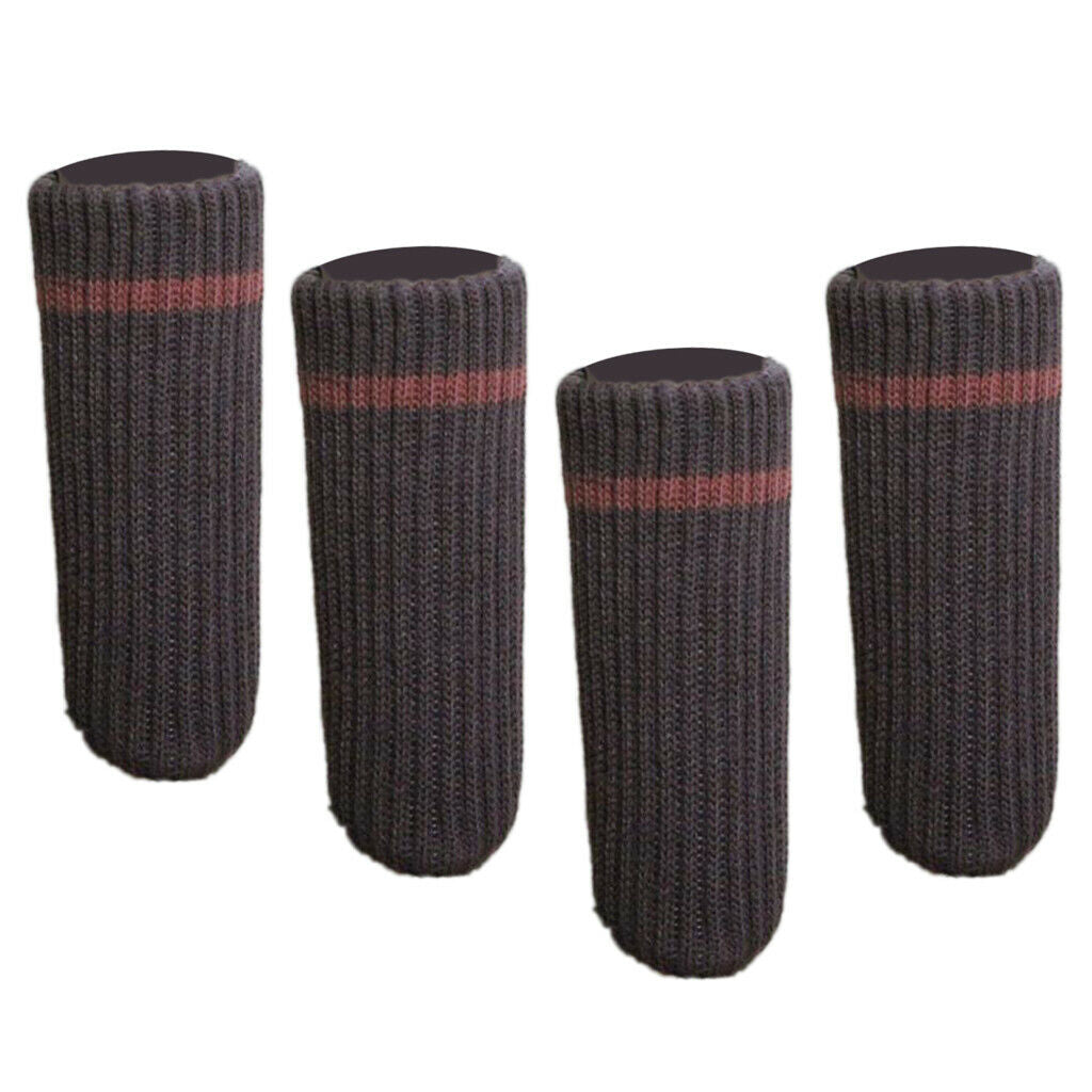8x11cm Furniture Feet Caps Covers/Knitted Chair Leg Socks  Brown_3