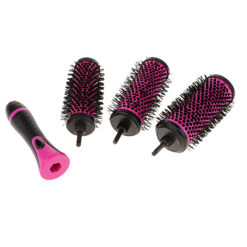Salon Ceramic Round Hairbrush with Removable Handle And 3-Part Barrel for Women