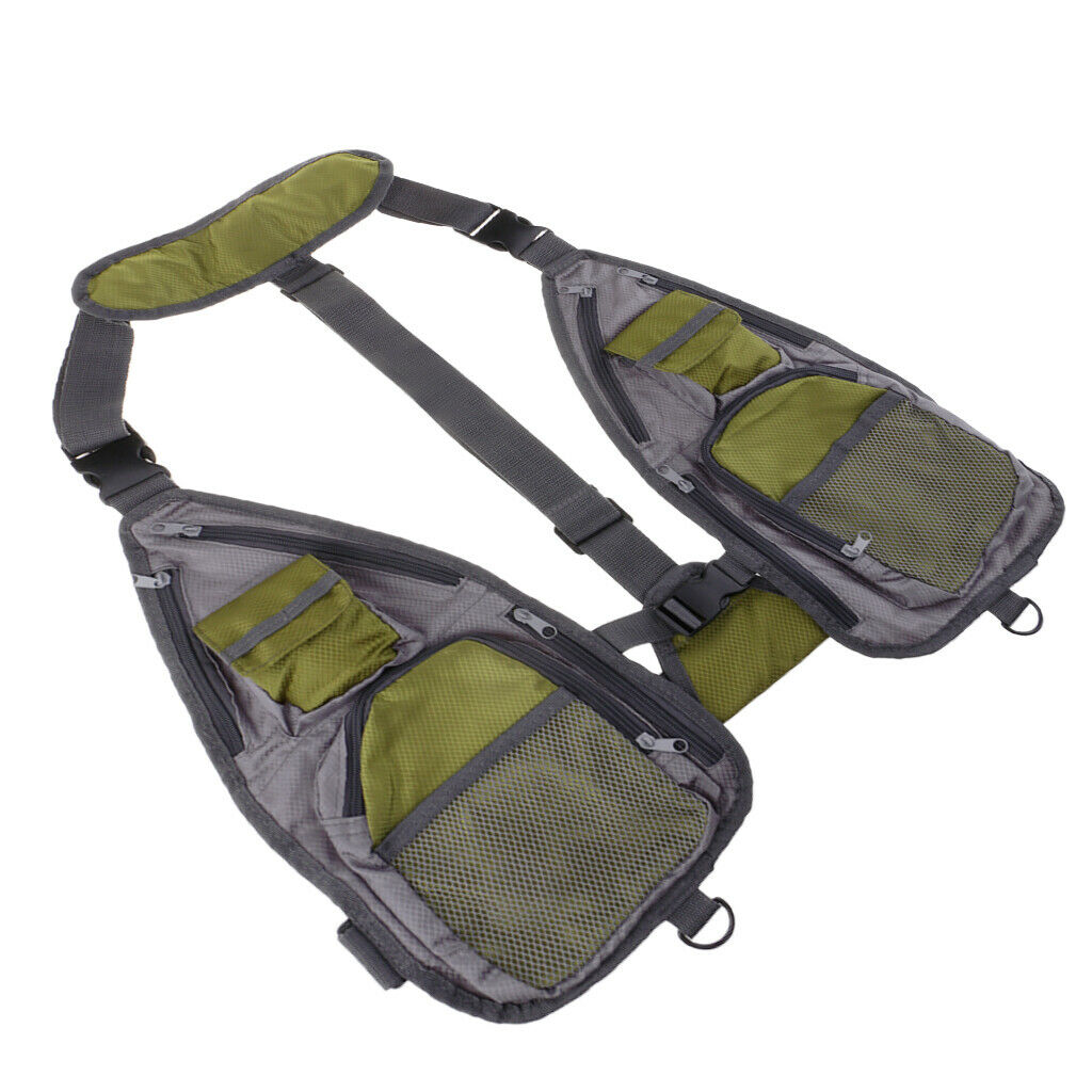 Fly Fishing Vest Combo Chest Pack for Tackle Gear and Accessories, Adjustable -