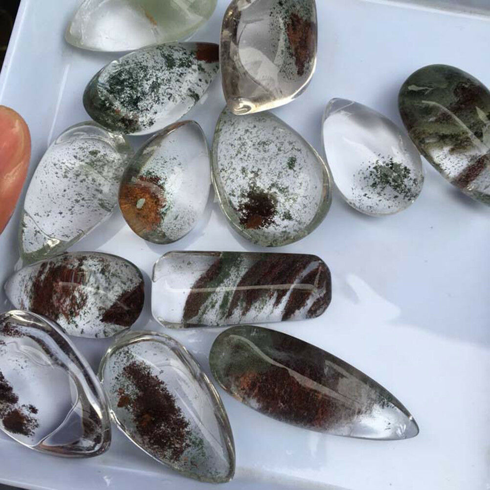 Natural Stone Ghost Phantom Quartz Crystal Gem Specimen Healing Stone Pendant BD