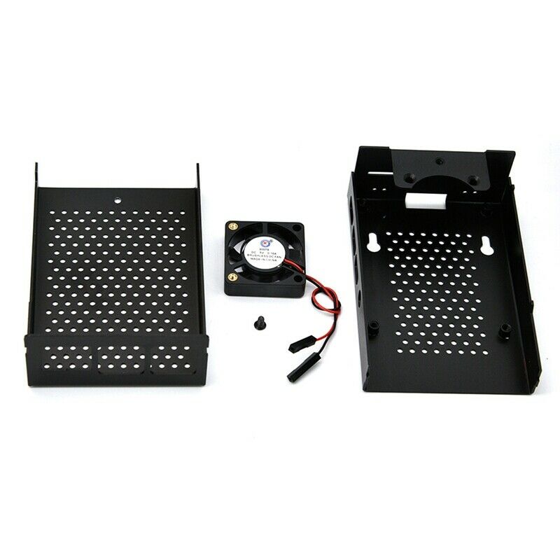for Raspberry Pi 4B Aluminum Metal Case with Cooling Fan Porous Radiator forK7R7