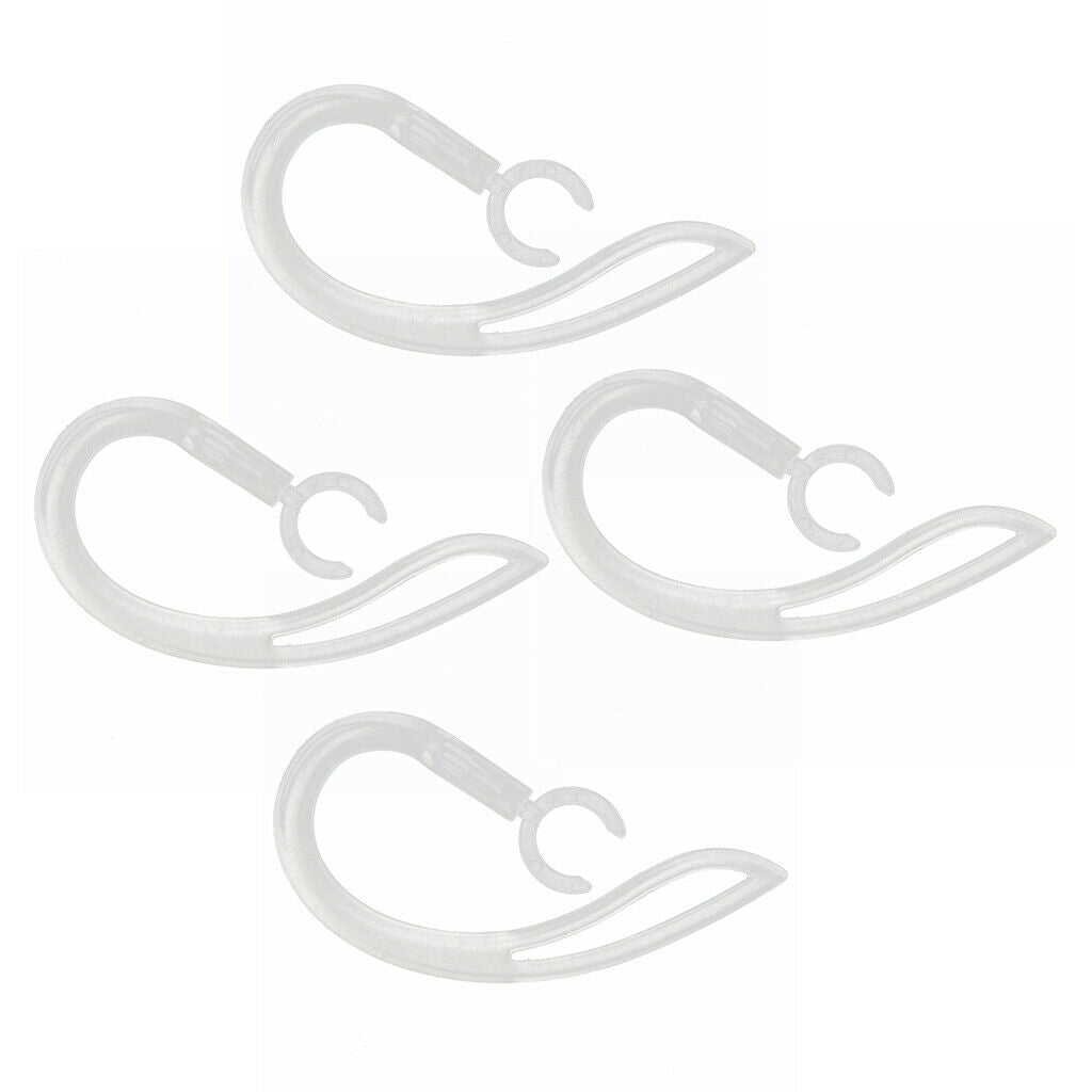 9.0mm Ear Hooks for Wireless Bluetooth Headset - Pack of 4 - Transparent
