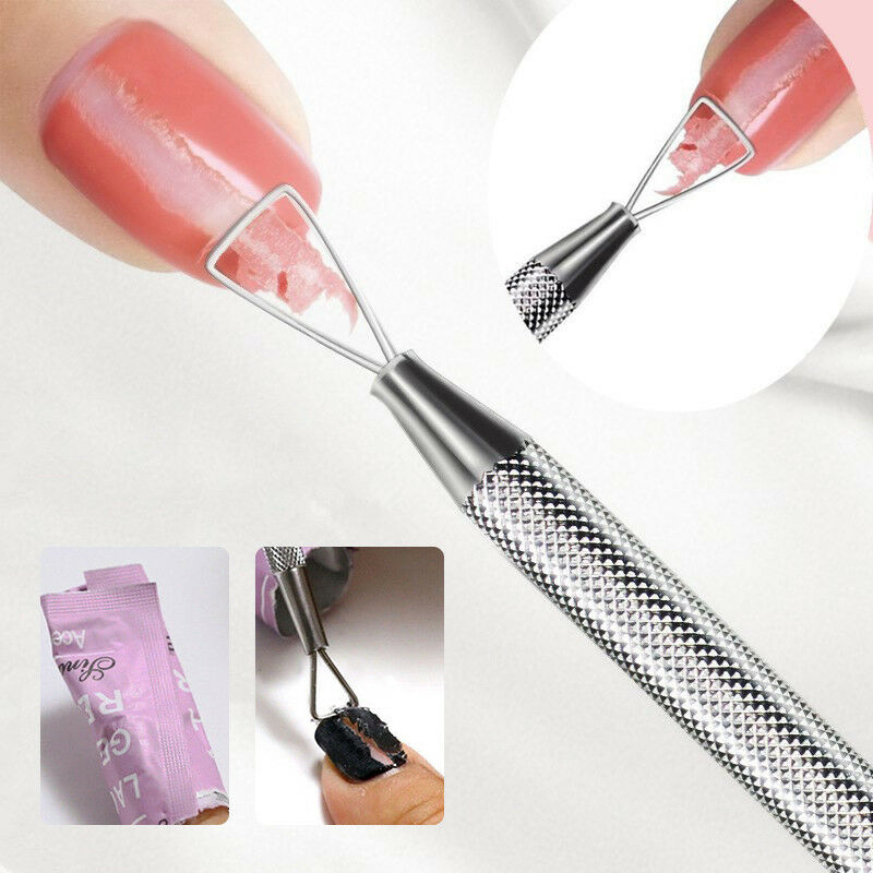 Useful Stainless Steel UV Gel Polish Remover Triangle Rod Pusher Nail Art Tools