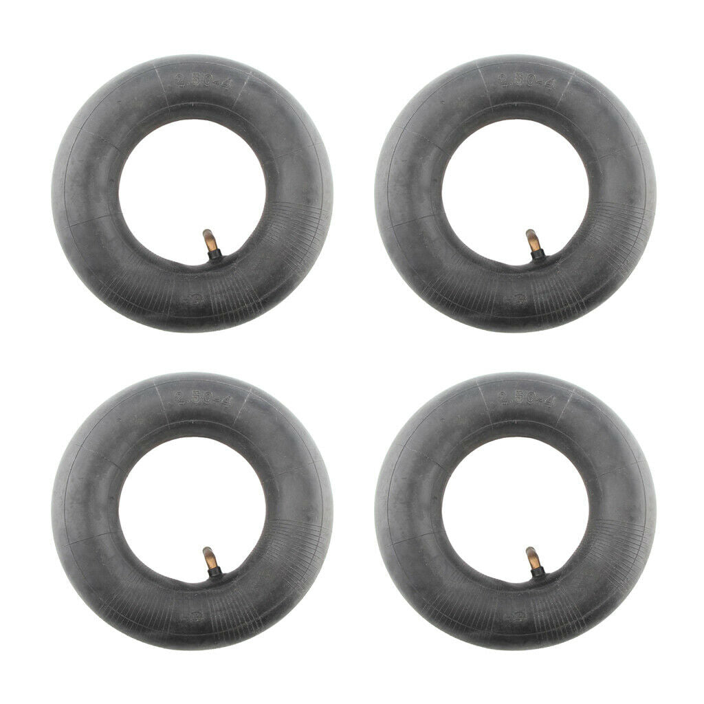 4x Durable 2.50" x 4 " Black Tire Inner Tube TR13 Stem Fits 2.50-4 Tube