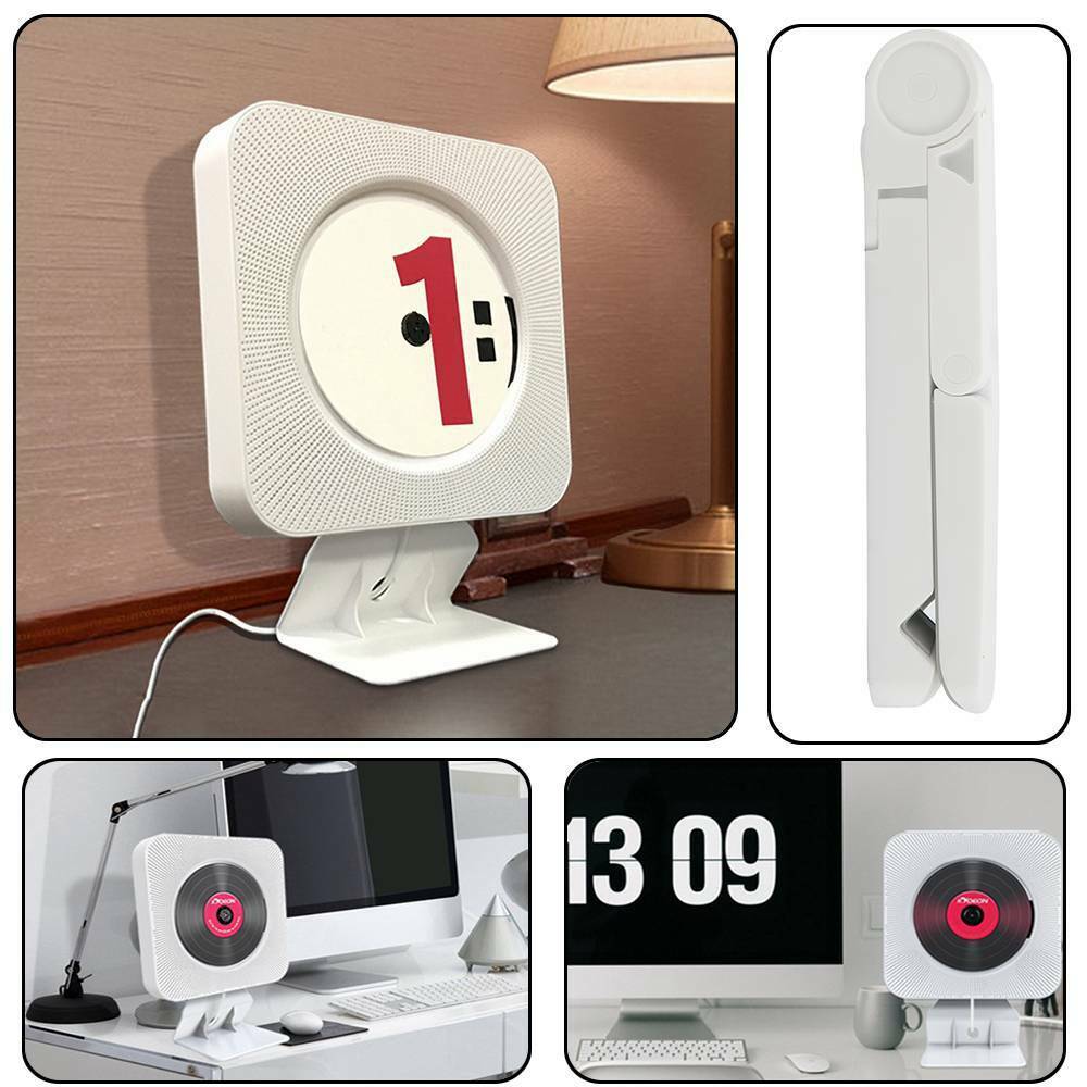 Wall-mounted Portable CD player with Built-in Bluetooth Hi-Fi Speakers RC